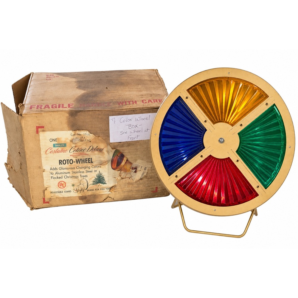 Vintage Christmas Tree Snapit Colortone Roto-Wheel Color Wheel + Box Works!
